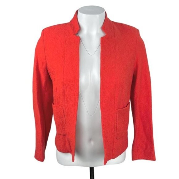 SANDRO Paris Blazer Pockets Orange Sz 36 US Small - Picture 1 of 6